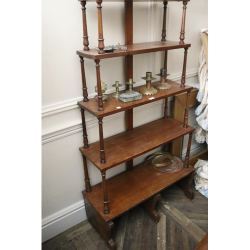 1052 - Impressive Antique multi tiered turned support whatnot, approx 190cm H x 84cm x 35cm D