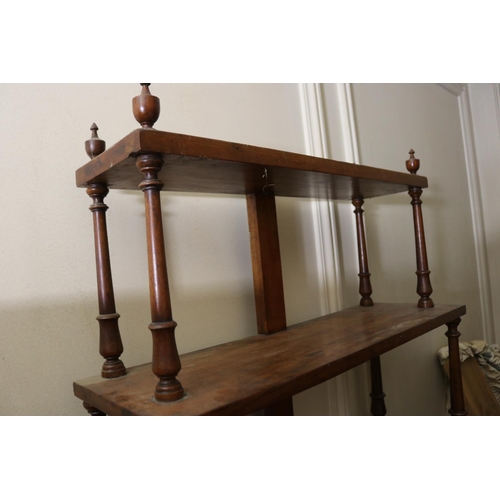 1052 - Impressive Antique multi tiered turned support whatnot, approx 190cm H x 84cm x 35cm D