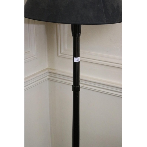 1056 - Vintage ebonized turned wood standard lamp, approx 163cm H