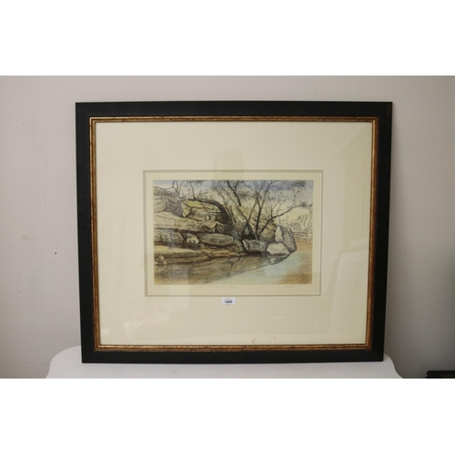 1060 - Max John Miller (1940-2023) Australia, A/P coloured etching, Waterhole Old Maltawingee Gorge, signed... 