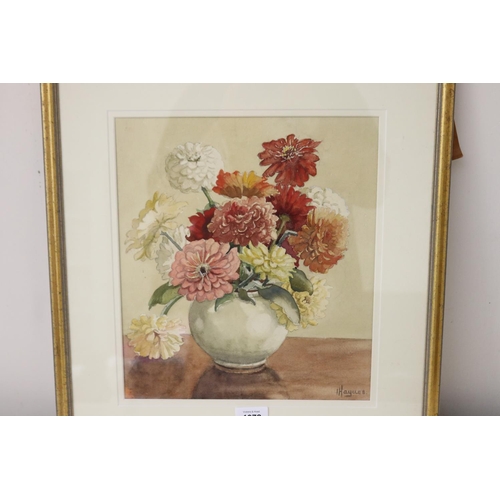 1072 - Haylles, still life, watercolour, signed lower right, approx 32 cm x 28.5 cm
