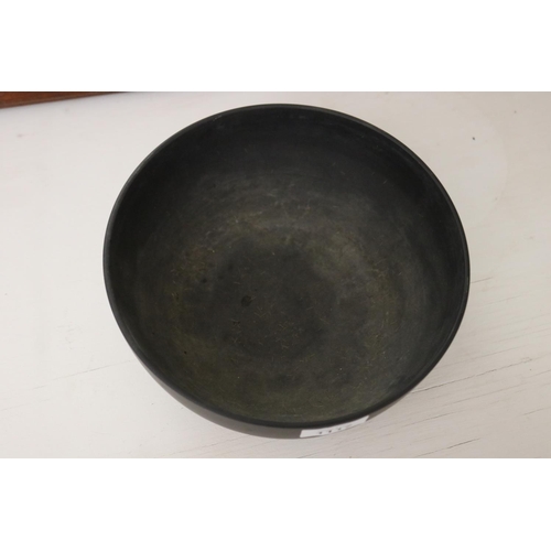 1117 - Antique Wedgwood black basalt bowl, approx 9cm H x 22cm Dia
