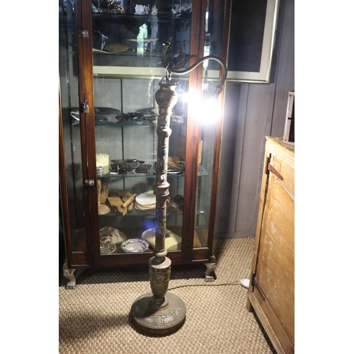 1171 - Brass standard lamp, approx 140cm H x 32cm W