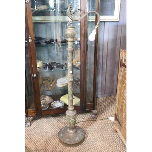 1171 - Brass standard lamp, approx 140cm H x 32cm W