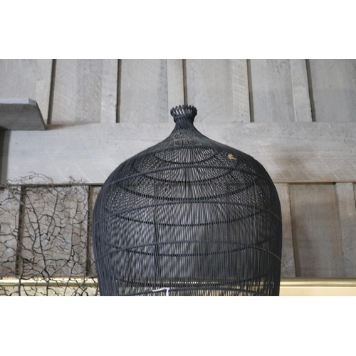 1174 - Modern fish trap lamp, approx 82cm H x 42cm Dia