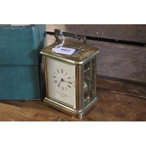1194 - Charles Frodsham carriage clock in original case, approx 13cm H (ex handle) x 11cm W x 8cm D