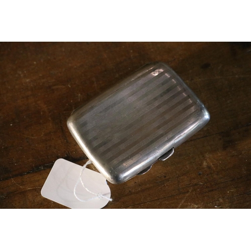 1227 - Hall marked sterling silver cigarette case, approx 8cm x 3cm