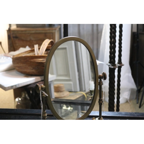 1246 - Brass table top mirror, approx 35cm H x 24cm W x 14cm D