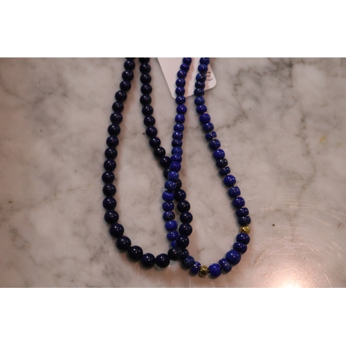 1299 - Two lapis coloured bead necklace (2)