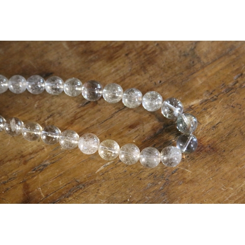 1308 - Vintage round quartz necklace, approx 54cm L