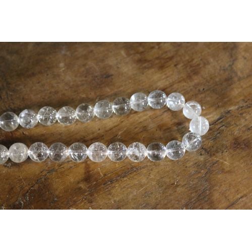 1311 - Vintage round quartz necklace, approx 68cm L