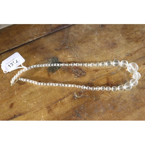 1312 - Vintage facetted crystal necklace, approx 51cm L