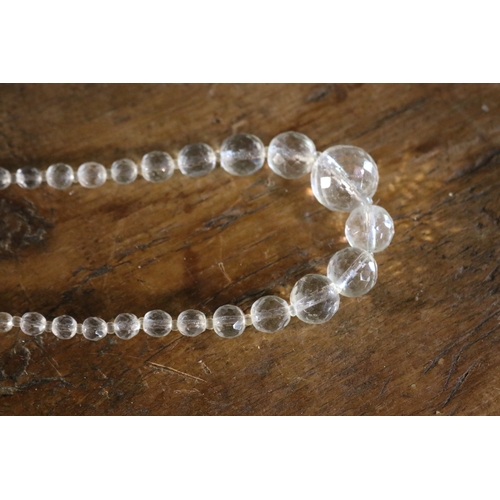 1312 - Vintage facetted crystal necklace, approx 51cm L