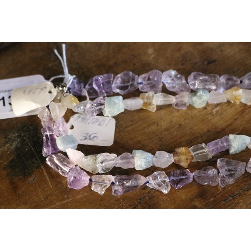 1322 - Two quartz and amethyst etc necklaces, approx 42cm L x 45cm L (2)