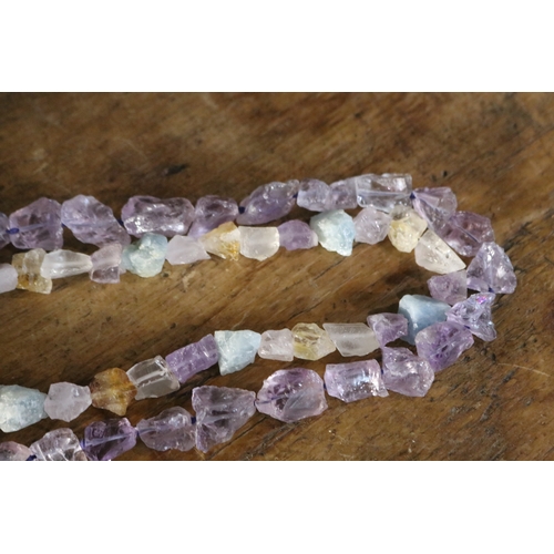 1322 - Two quartz and amethyst etc necklaces, approx 42cm L x 45cm L (2)