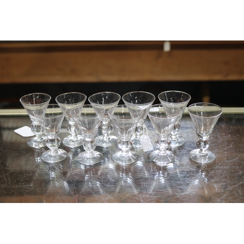 1390 - Set of ten flared rim lacquer glasses, approx 8cm H each (10)