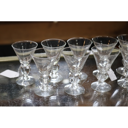 1390 - Set of ten flared rim lacquer glasses, approx 8cm H each (10)