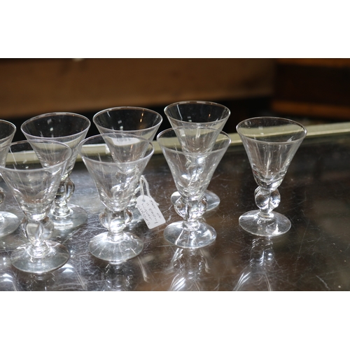 1390 - Set of ten flared rim lacquer glasses, approx 8cm H each (10)