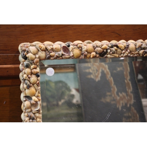 2570 - Square shell mirror, approx 65cm Sq