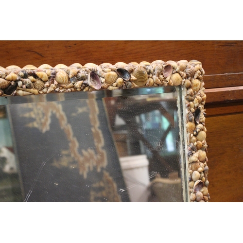 2570 - Square shell mirror, approx 65cm Sq