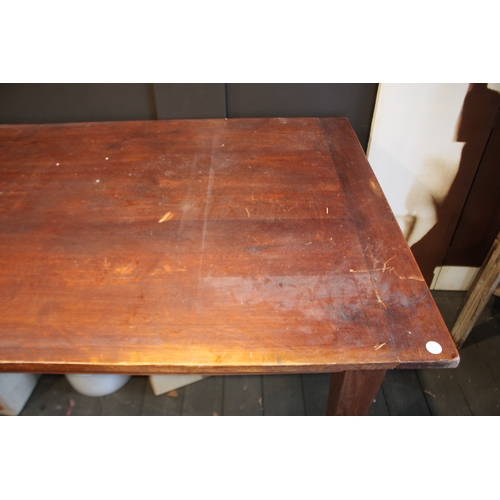 2579 - Tapering leg provincial style dining table, approx 77cm H x 200cm W x 96cm D