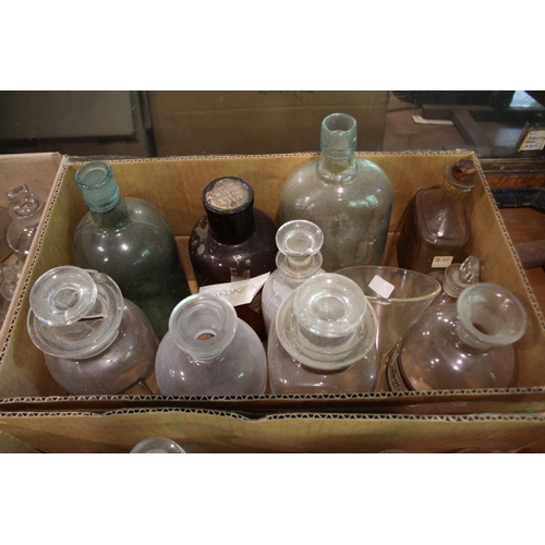 2582 - Four boxes Apothecary glass bottles & jars