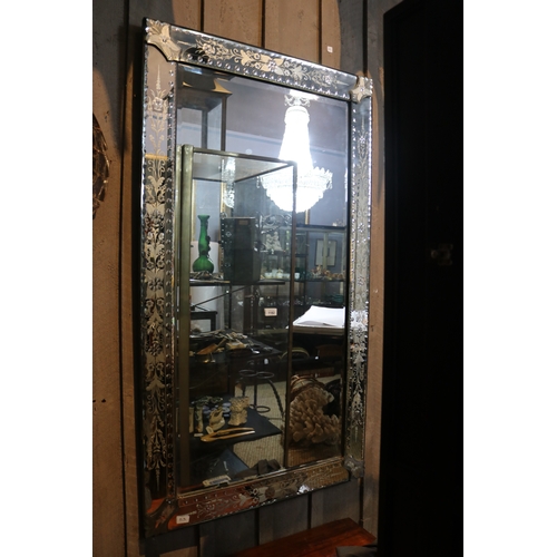 1182 - Venetian rectangular wall mirror, approx 138cm H x 78cm W
