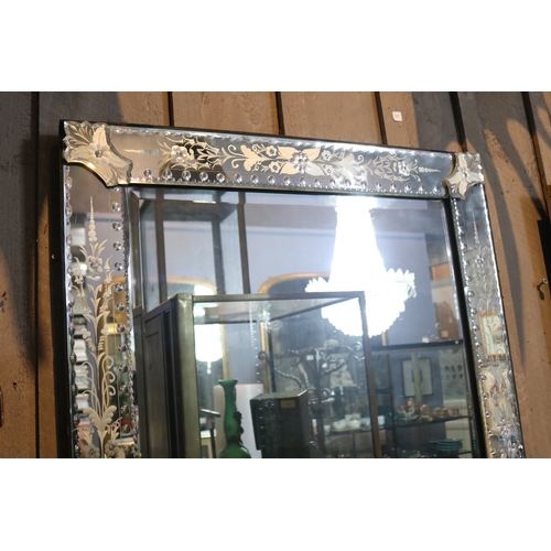 1182 - Venetian rectangular wall mirror, approx 138cm H x 78cm W