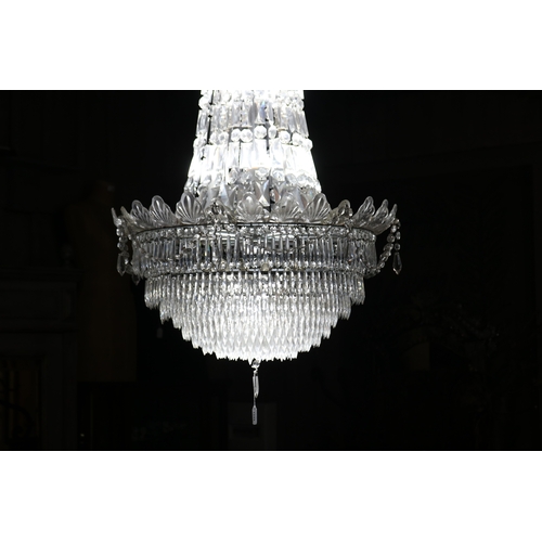 1244 - Impressive large cut crystal basket chandelier, approx 128cm H x 80cm Dia