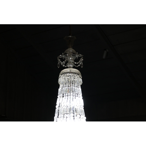 1244 - Impressive large cut crystal basket chandelier, approx 128cm H x 80cm Dia
