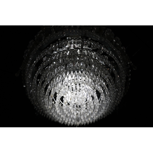 1244 - Impressive large cut crystal basket chandelier, approx 128cm H x 80cm Dia