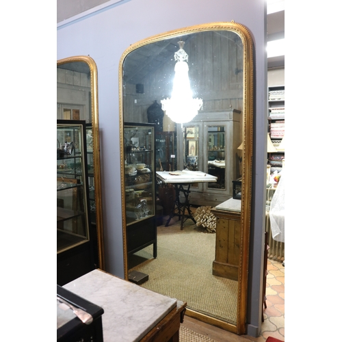 1326 - Impressive Pair of large Victorian style gilt surround arched mirrors, approx 250cm H x 133cm W each... 