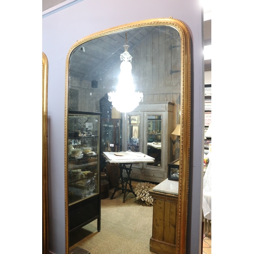 1326 - Impressive Pair of large Victorian style gilt surround arched mirrors, approx 250cm H x 133cm W each... 