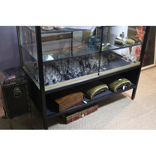 1327 - large Shop display cabinet with sliding doors, approx 182cm H x 152cm W x 76cm D