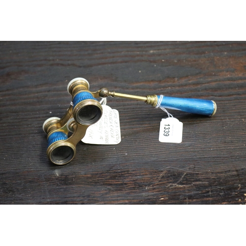 1339 - French antique opera glasses in blue enamel, Casa Michel Sao Paulo