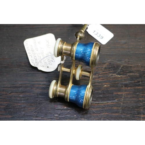 1339 - French antique opera glasses in blue enamel, Casa Michel Sao Paulo