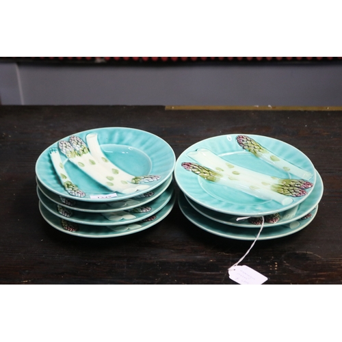 1342 - French Luneville majolica asparagus plates