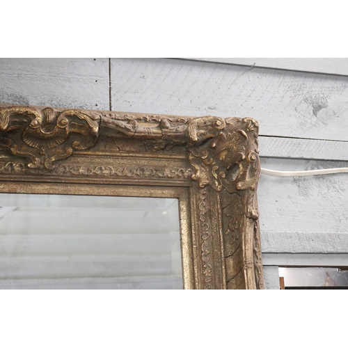 1719 - French style bevelled edge mirror, approx 125cm x 96cm