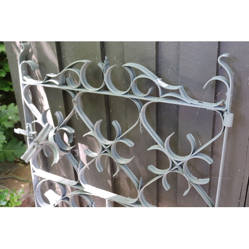 2010 - Sand blasted primed iron side entrance gate , approx 125cm H x 106cm W