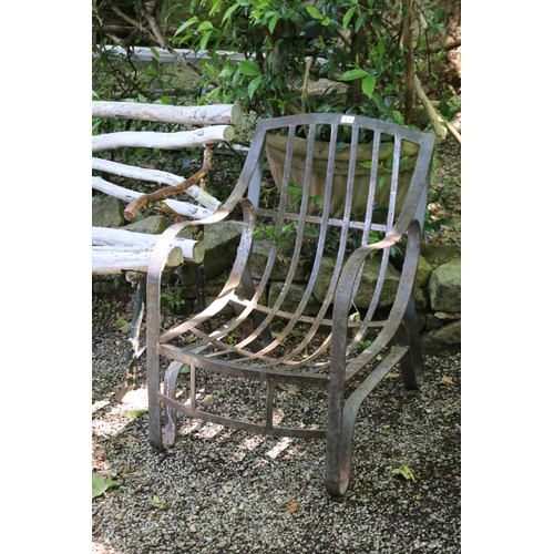 2019 - Flat bar steel garden arm chair