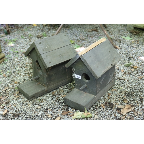 2038 - Two bird nesting boxes, approx 33cm H x 24cm W x 34cm D each (2)
