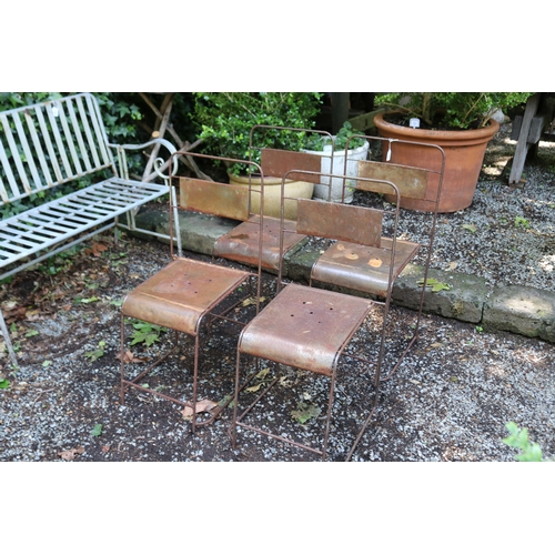 2077 - Set of four metal stacking garden chairs (4)