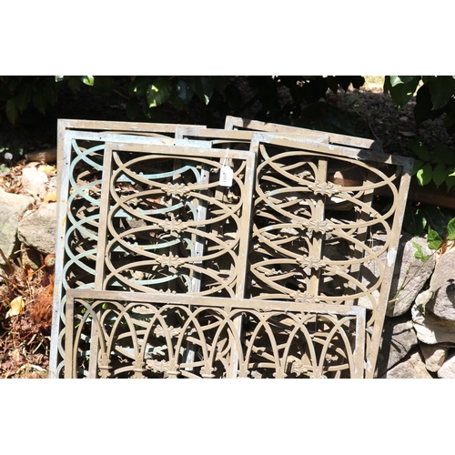 2081 - Stack of seven antique brass building grills, approx 68.5cm W x 36cm H (7)