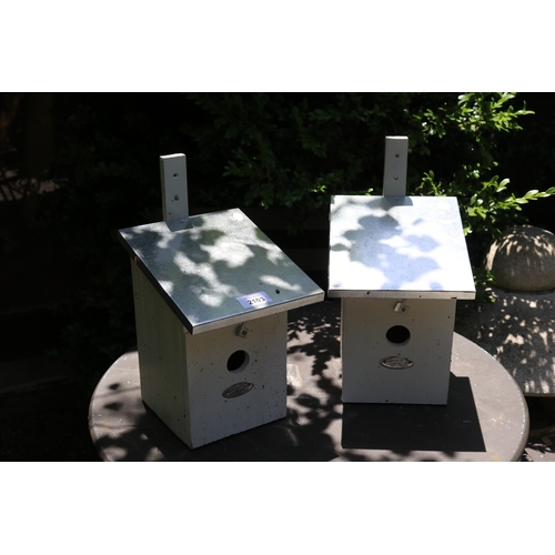 2103 - Two white painted bird houses, approx 25cm H x 18cm W (2)