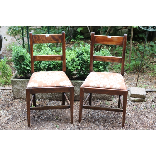 2596 - Pair of antique Georgian country chairs, each with square tapering legs (2)