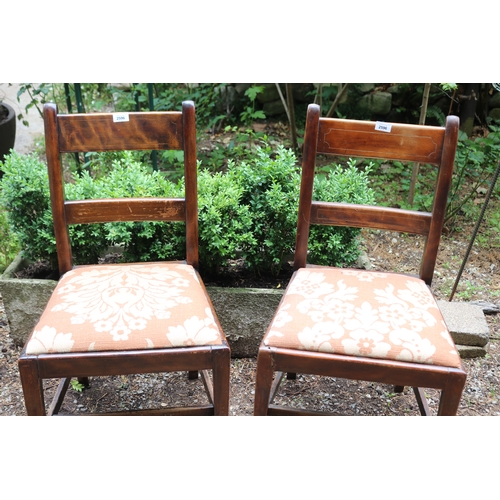 2596 - Pair of antique Georgian country chairs, each with square tapering legs (2)