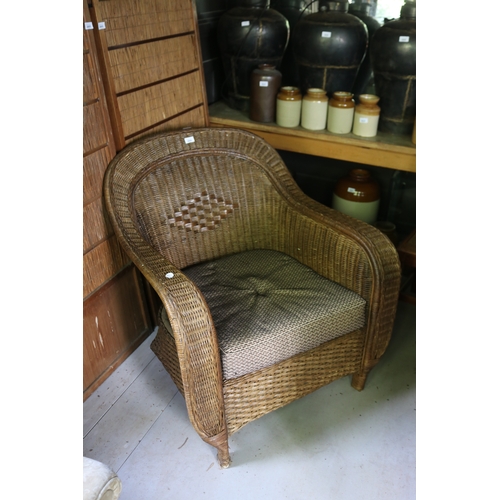 2606 - Generous size cane arm chair