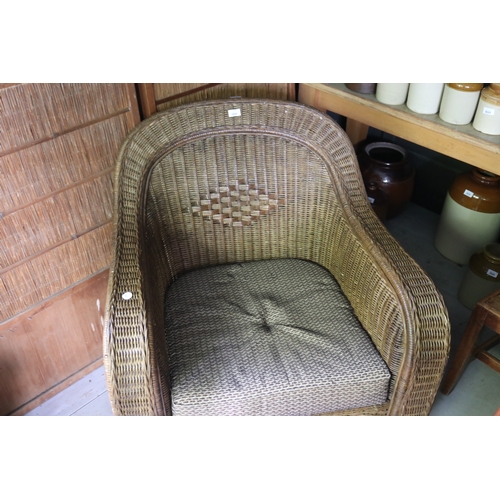 2606 - Generous size cane arm chair