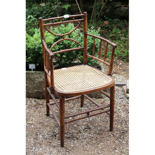 2612 - Antique faux bamboo arm chair