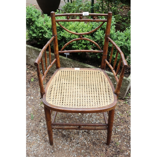 2612 - Antique faux bamboo arm chair